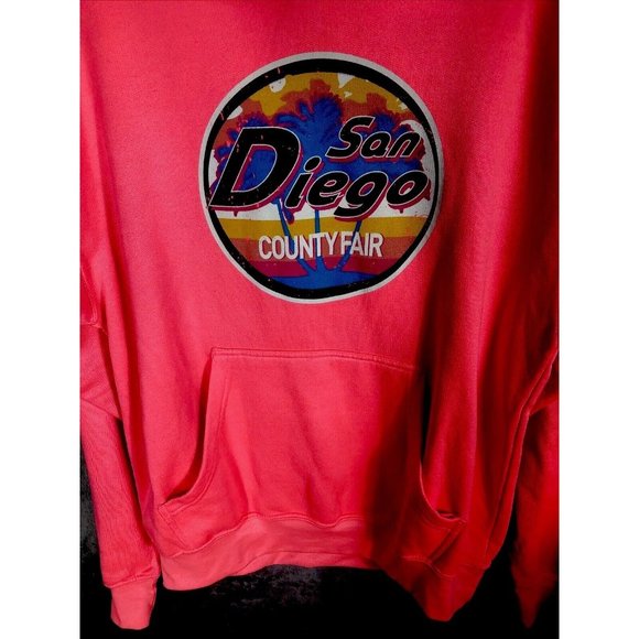 San Diego California Womens Adult Size XL Pink Pullover Hoodie Sweatshirt - Picture 4 of 8